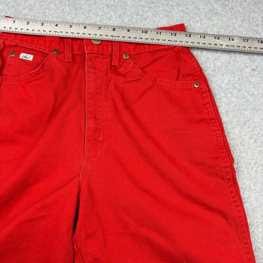 Vintage 90s Chic High Waisted Denim Shorts Red Mom Size 10 Made in‎ USA